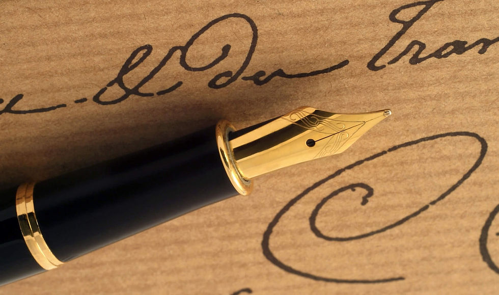 Early fountain pen nibs were made almost exclusively of gold.