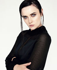 Serious Woman Black Sweater