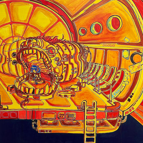 12- Fabianne Gomez, “Le dragon mécanique”, Techniques mixtes, 48x60.jpg