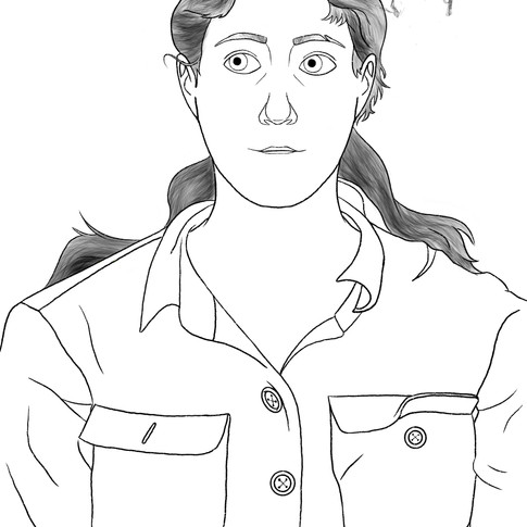 Gabrielle Soucy, Autoportrait, Dessin di