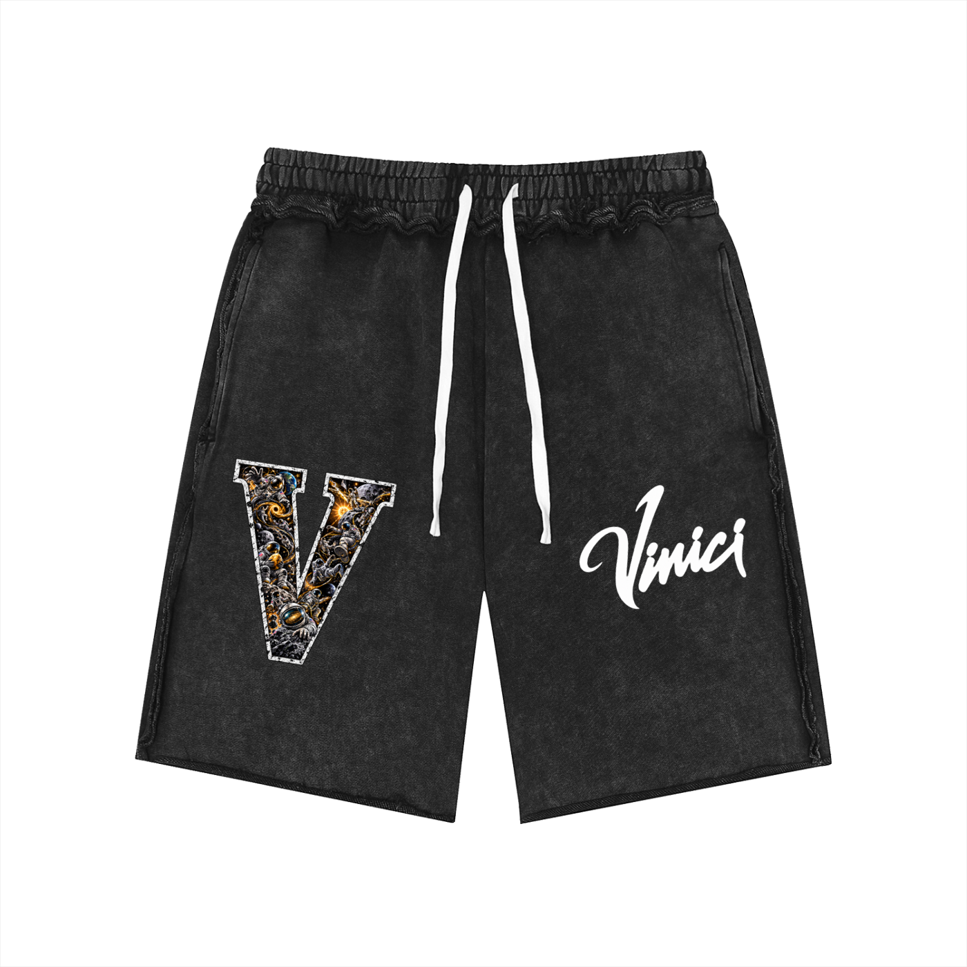 Vinici Unisex Mineral Wash Raw Edge Shorts