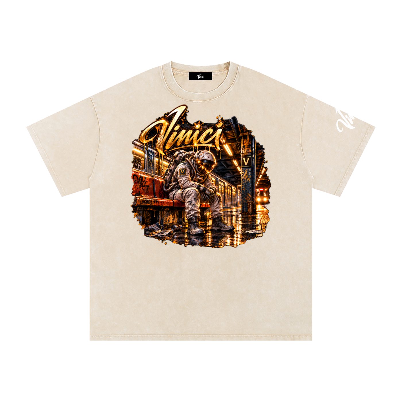 Snow Washed Oversized Cotton T-Shirt