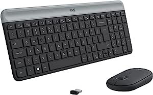 Combo Teclado e Mouse sem fio Logitech MK470 com Design Slim, Digitação e Clique