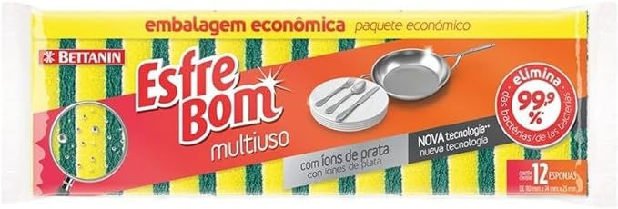 Esponja Multiuso Abrasiva, Leve 12 Pague 10, Linha Esfrebom