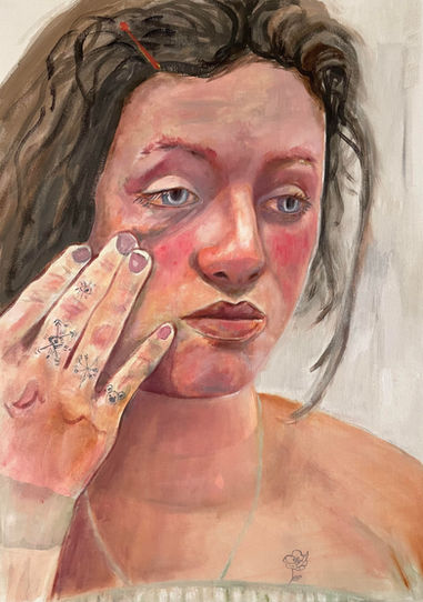 Art modern contemporary painting portrait oilpainting norwegian artist Contemporary mordern art Oil acrylic painting billedkunst stavanger kjersti dirdal fargegaten norway artist painter maler norsk maleri kunst konst Stavanger Det Lilla Galleriet