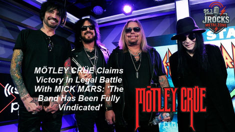 MÖTLEY CRÜE Claims Victory In Legal Battle With MICK MARS 'The Band Has Been Fully Vindicated'