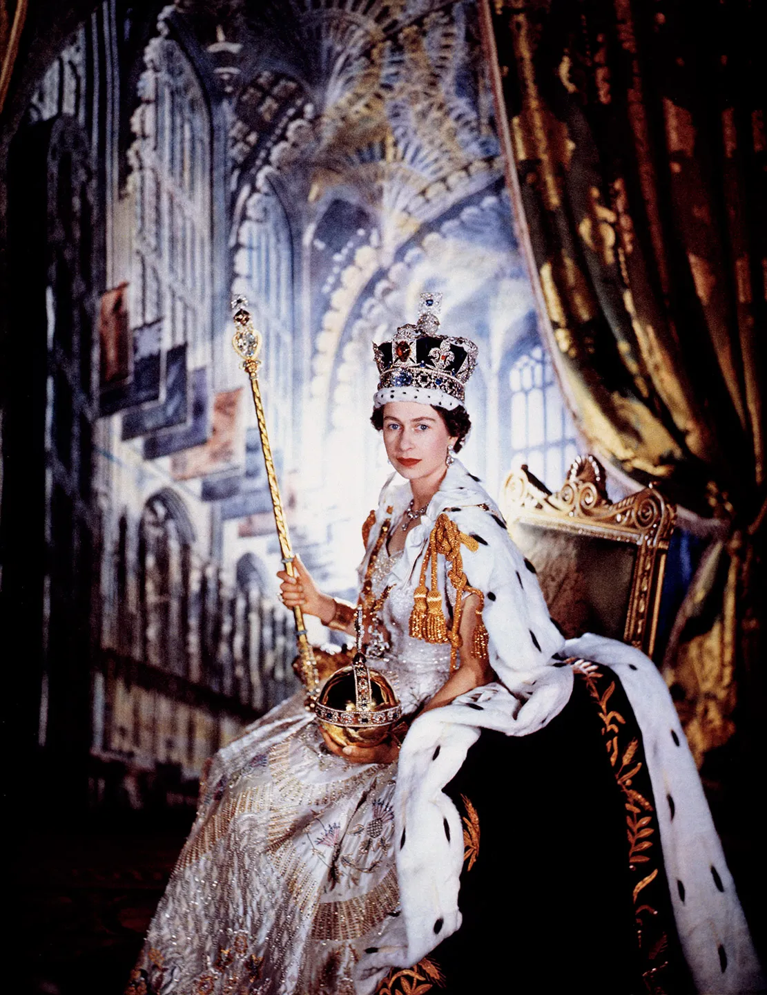 The Queen, photographed by Cecil Beaton to commemorate her coronation, in 1953