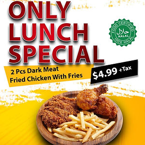 2 PCS Dark Meat Fried Chicken With Fries