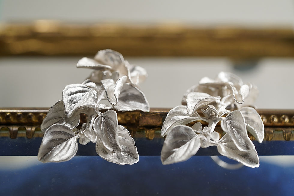 縮圖：MW E1077 925 Silver Naseem Earrings