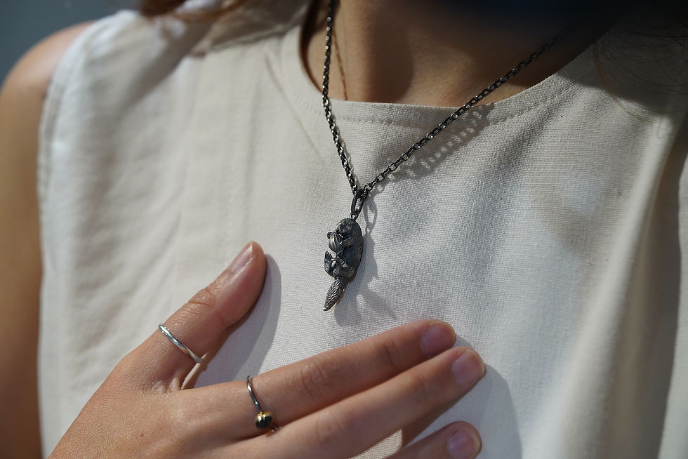 縮圖：MW P1201 925 Silver Otter Pendant (Chain is not included)