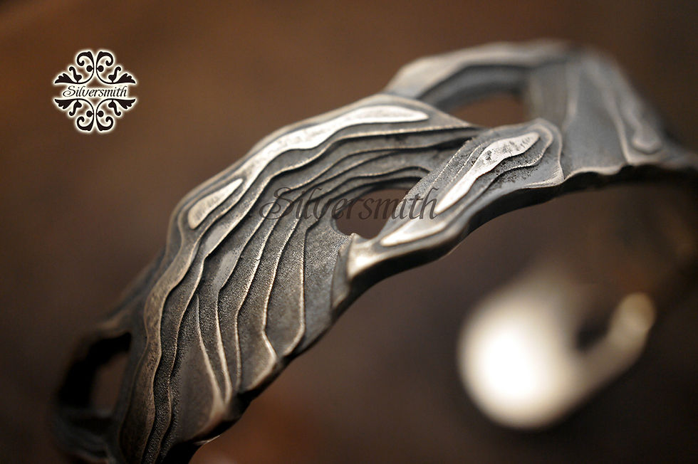 縮圖：MW B1035 925 Silver Yama Bangle