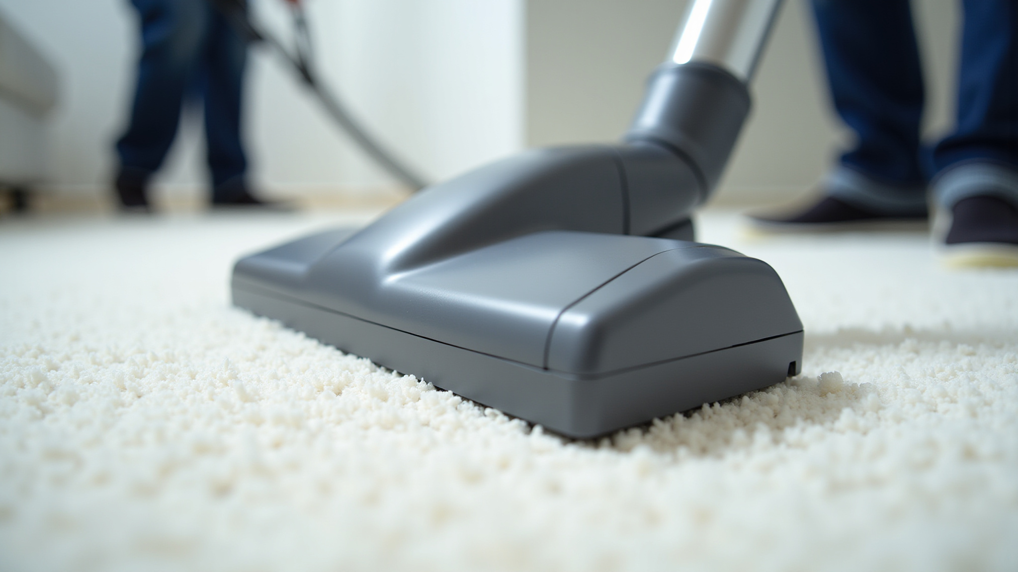 L'aspirateur sur un tapis