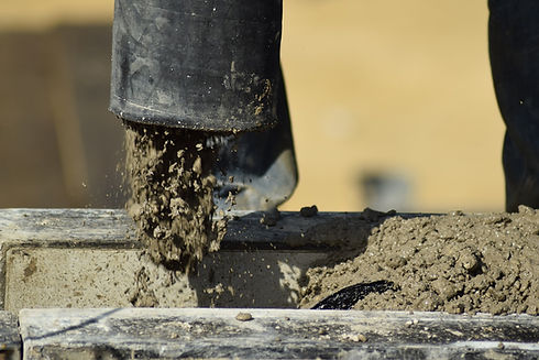 ready mix concrete poured on site