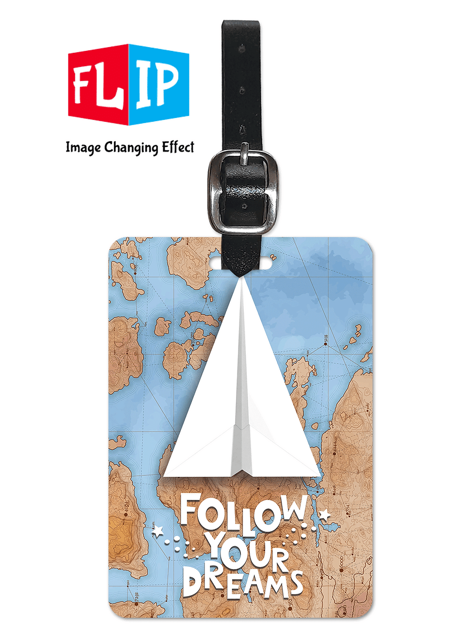 Thumbnail: 3D Lenticular Luggage Tag of Paper Plane 3D view