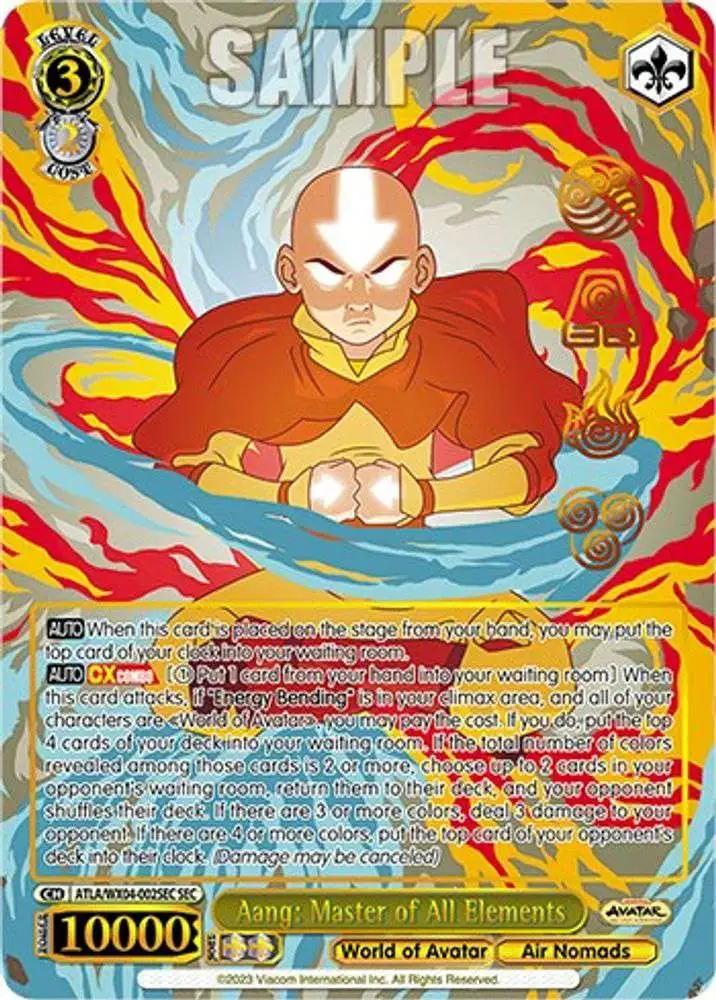 Weiss Schwarz -  Avatar The Last Airbender Sample