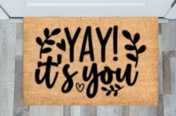 Large High Pile Coir "Yay! It's You" Doormat