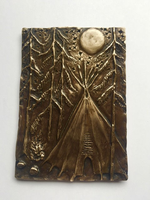 Under a Full Wolf Moon - 4” x 2” Bronze