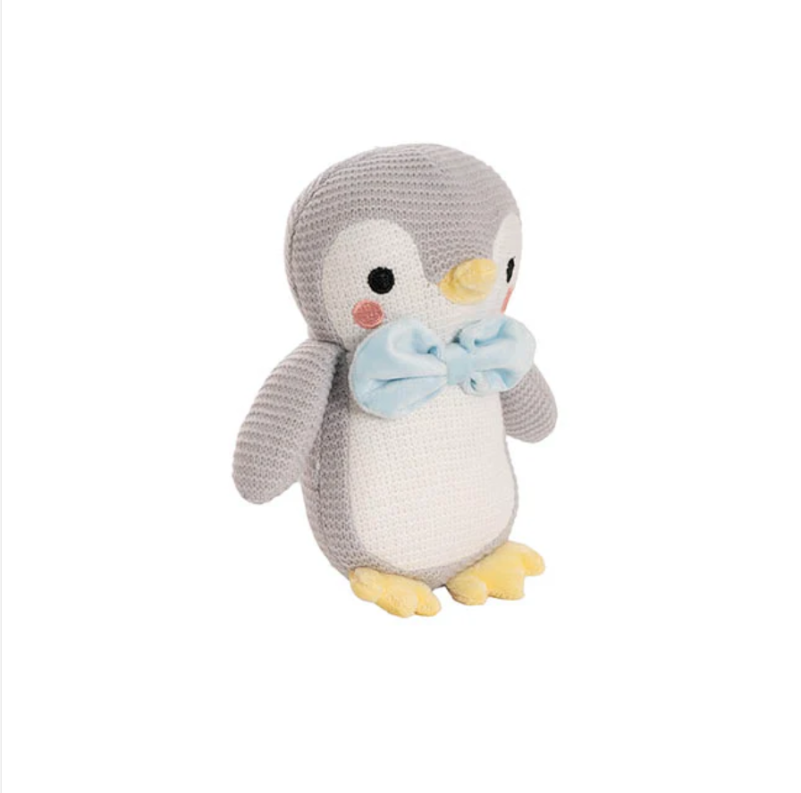 Thumbnail: Penguin Peng Knitted Plush Soft Toy Grey 21cmHT