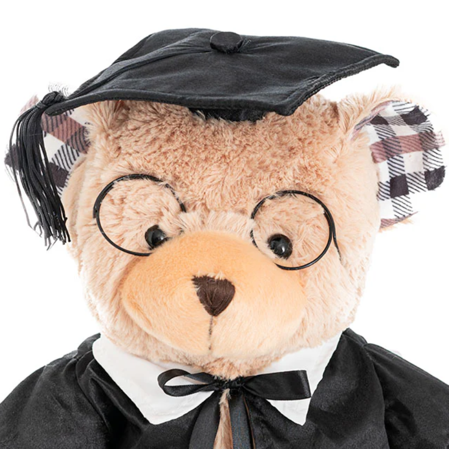 Thumbnail: Graduation Teddy Bear Karl with Glasses Soft Brown 30cm