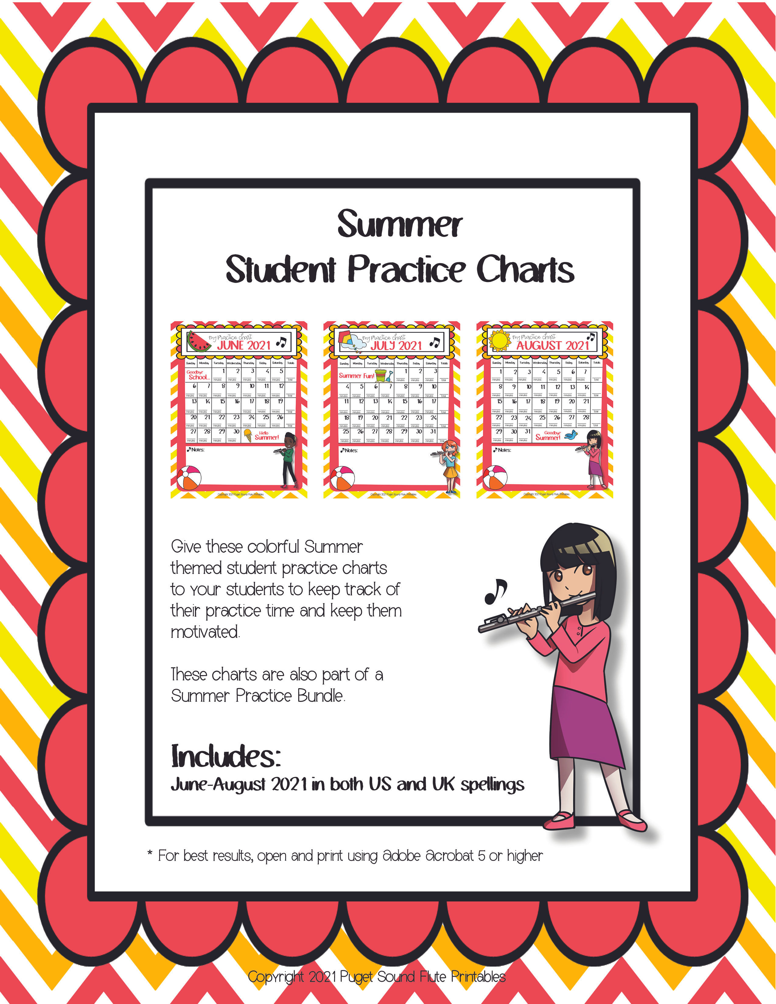 Summer Student Practice Calendar