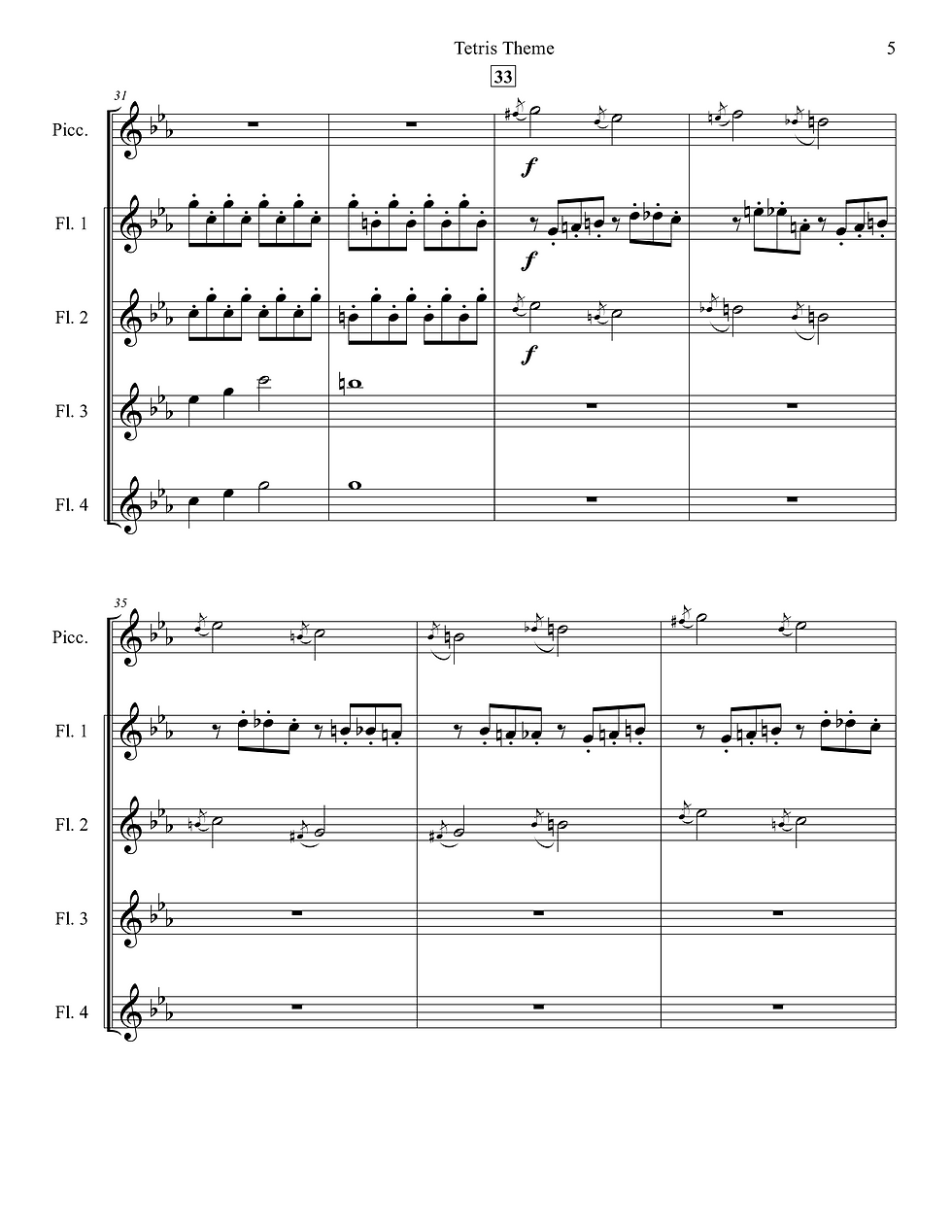 Thumbnail: Tetris Theme: for Flute Choir