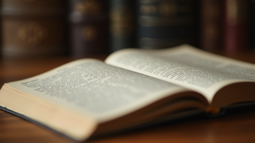Close-up view of a legal book on a wooden desk