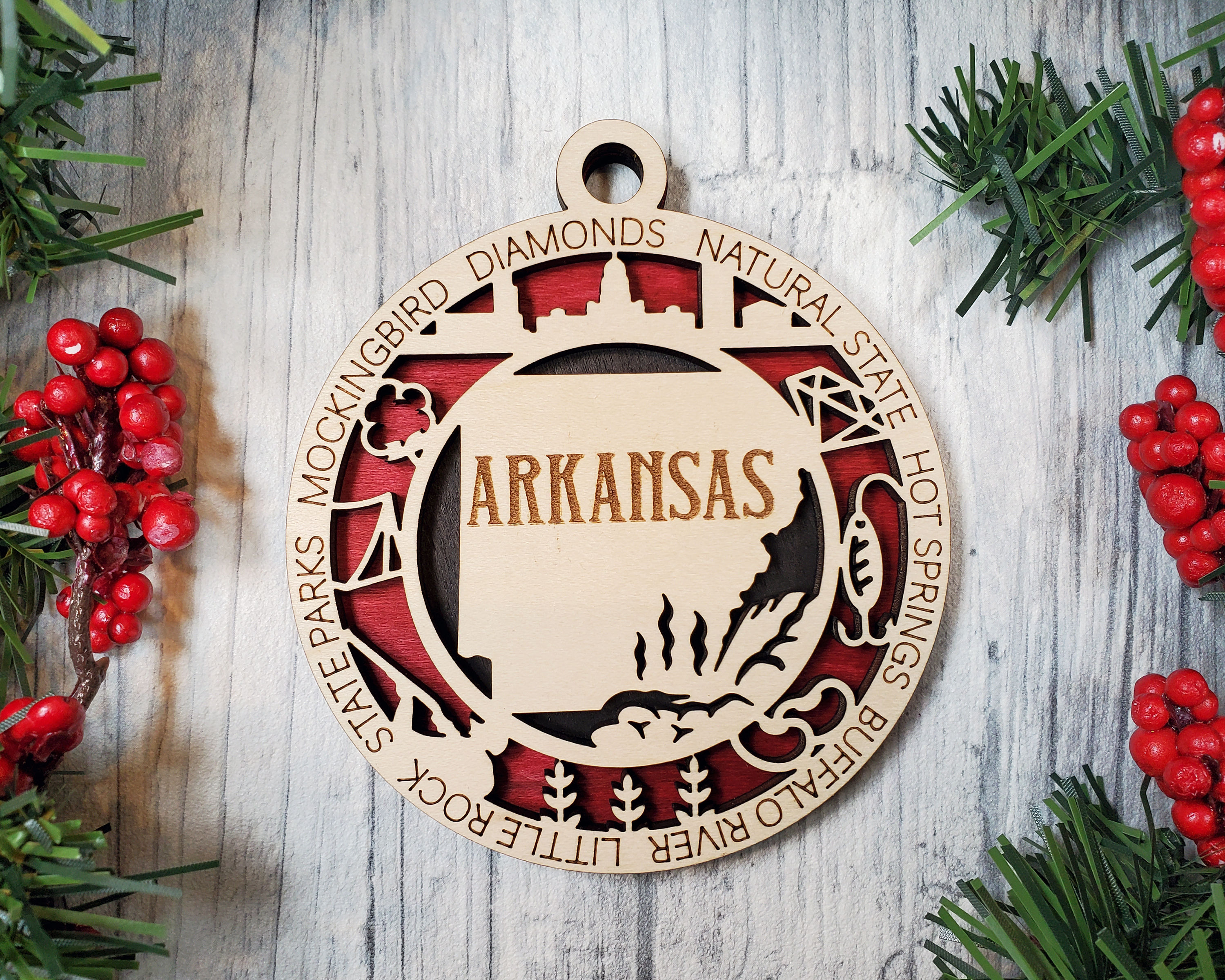 Arkansas Round Ornament