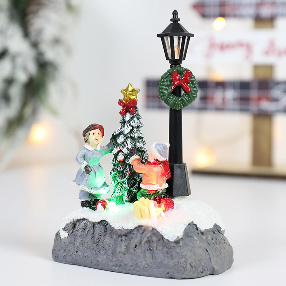 Christmas Scene Village House Snowmen Lighted Christmas Miniature Christmas Vill