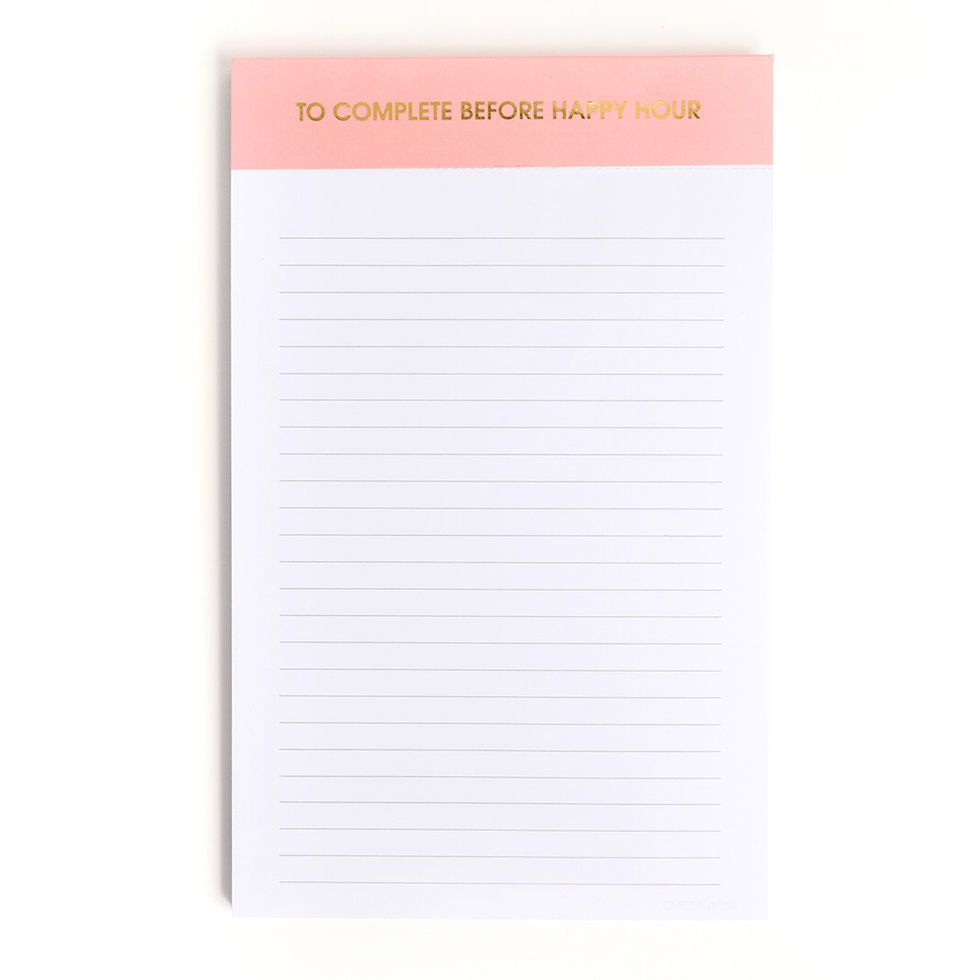 To Complete Before Happy Hour Pink Notepad