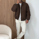 Jaqueta bomber + calça off white