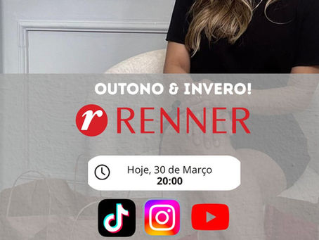 30 de Mar - LIVE Renner - Cupom LIVERITA