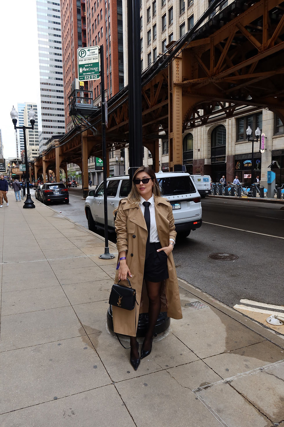 21 de abr - look trench coat evento Renner em Chicago