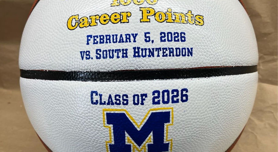 hand painted 1000 point basketball decorated to order