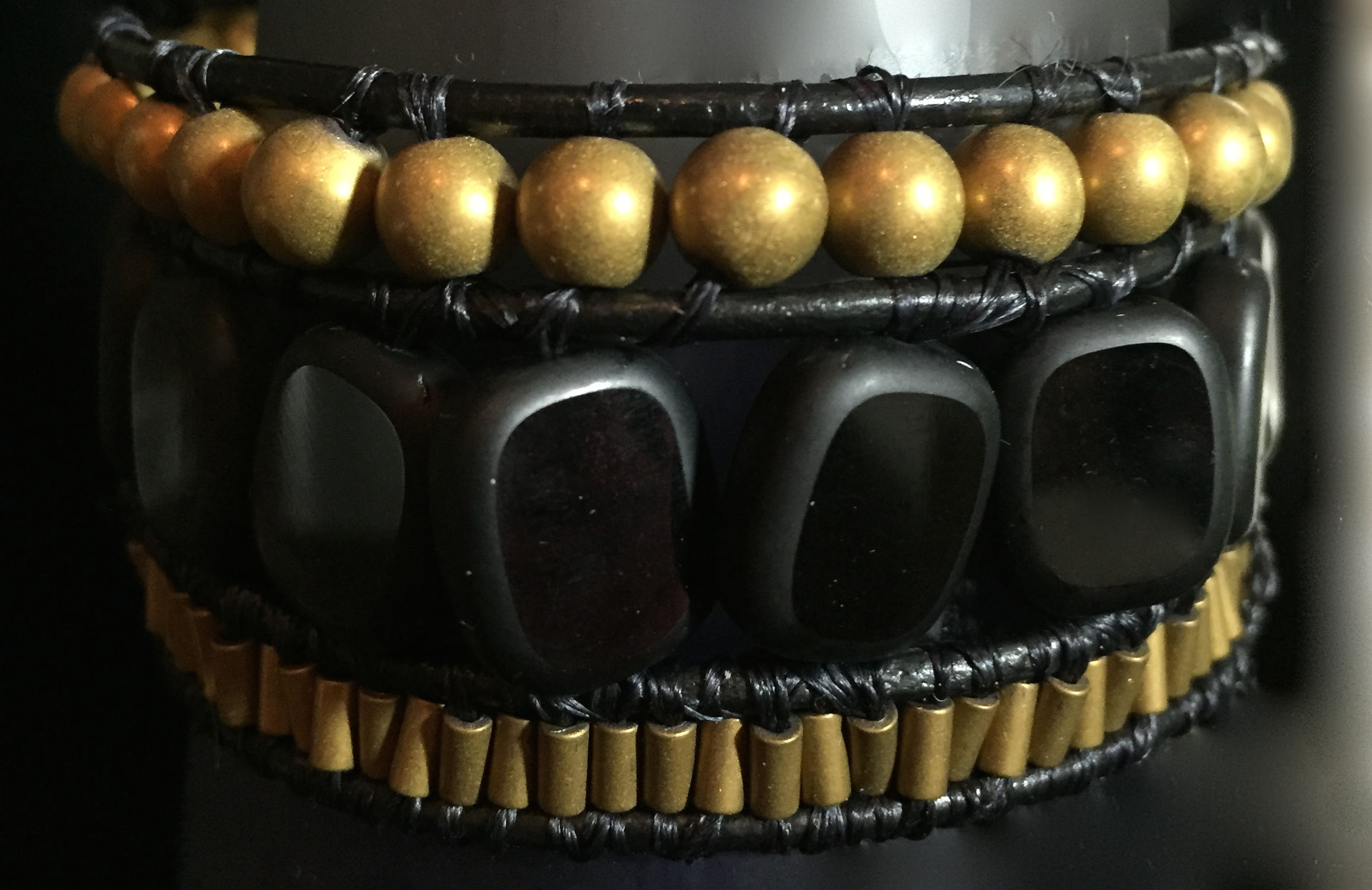 Black and Gold Hematite Wrap Bracelet SOLD