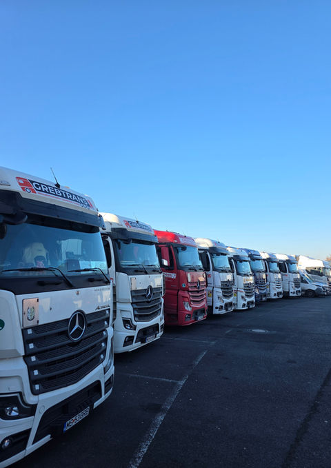 Deutschlandweite Spedition mit Mitnahmestapler am LKW