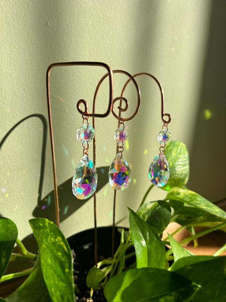 Rainbow Crystal Copper Plant Stake