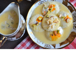 Enjoy this fusion Indian dessert with the creamy, soaked cake infused with the flavors of Ras Malai!