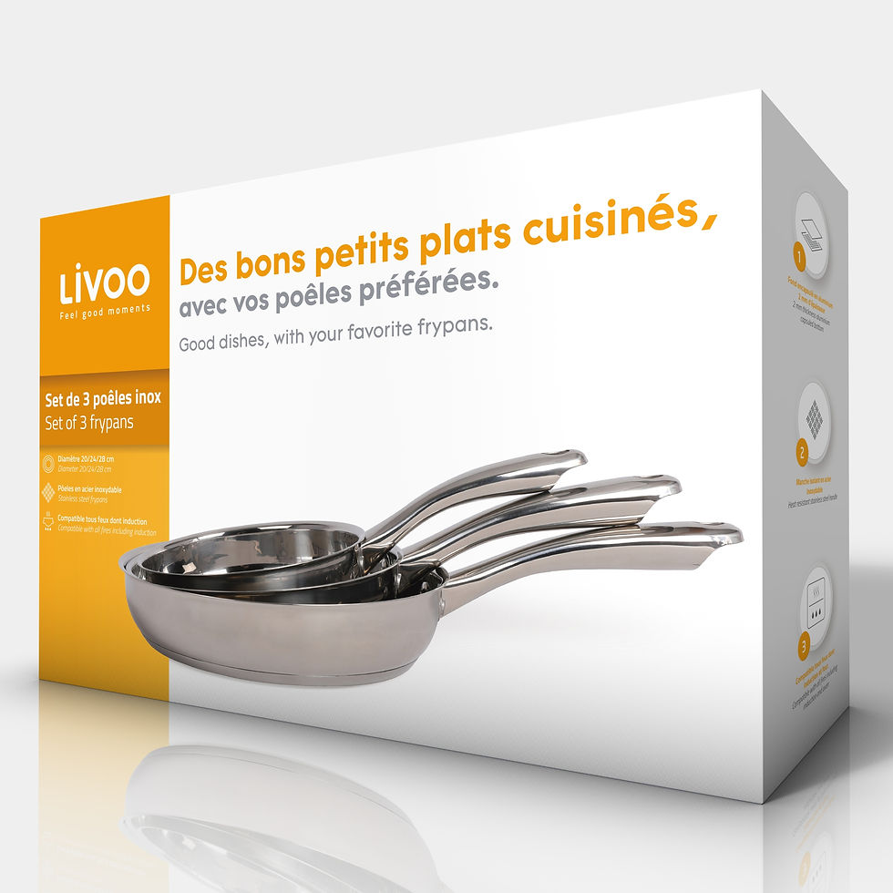 Miniature : Set de 3 poêles inox