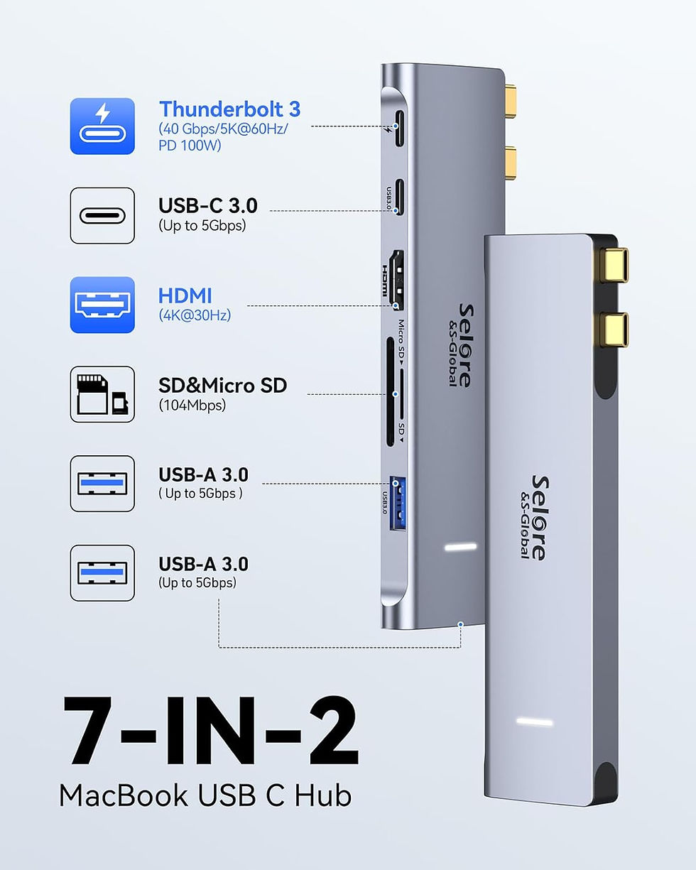 Selore Macbook USB C Adapter