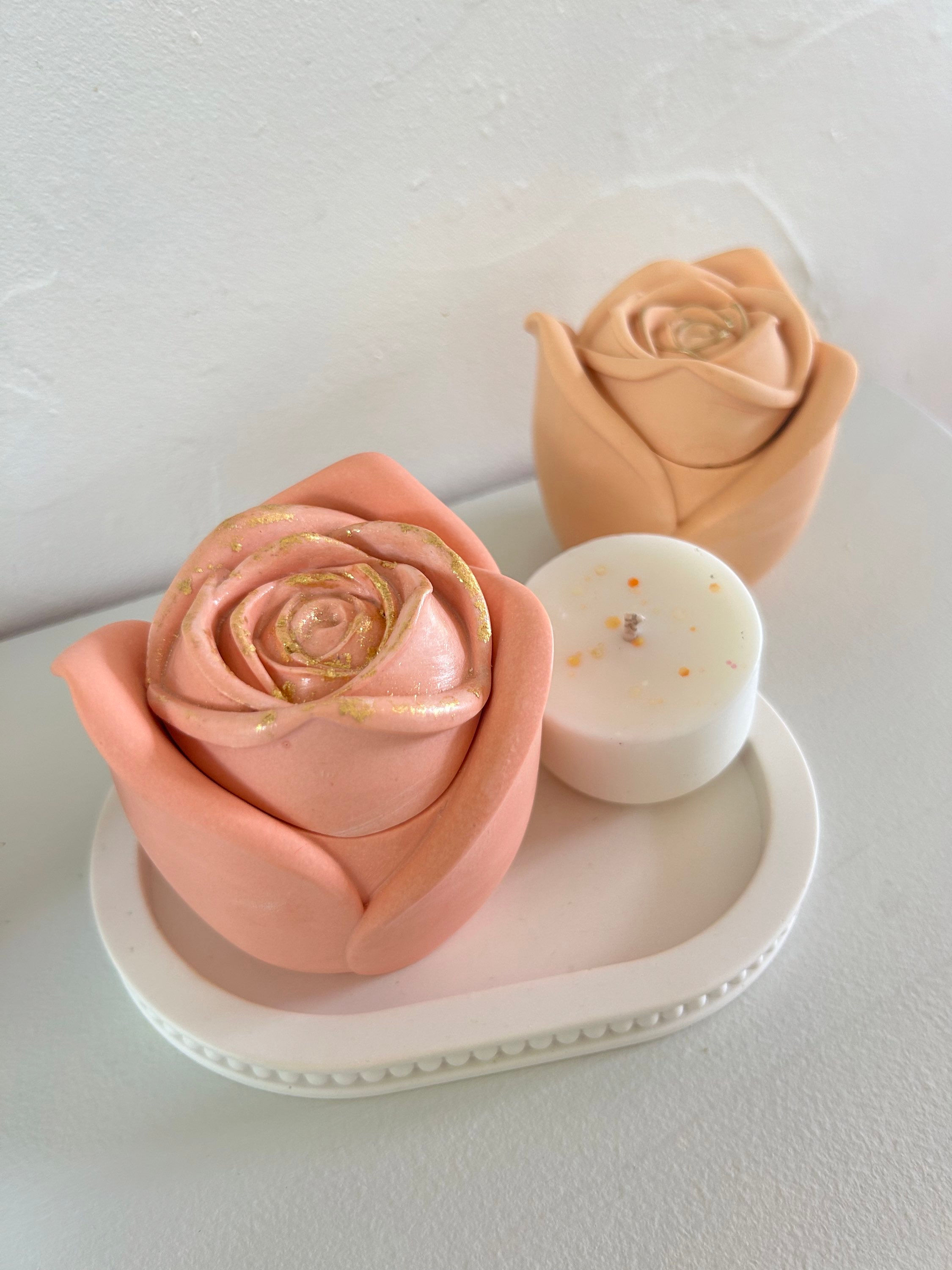 Bougie rechargeable Rose avec 1 recharge