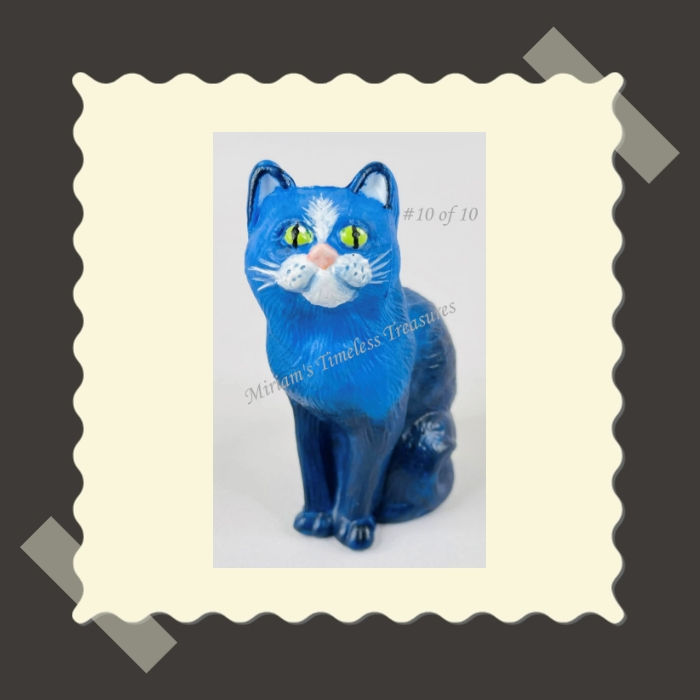 Thumbnail: Mosser #101 Cat HP Blue Ombre on Milk Glass by Kay C