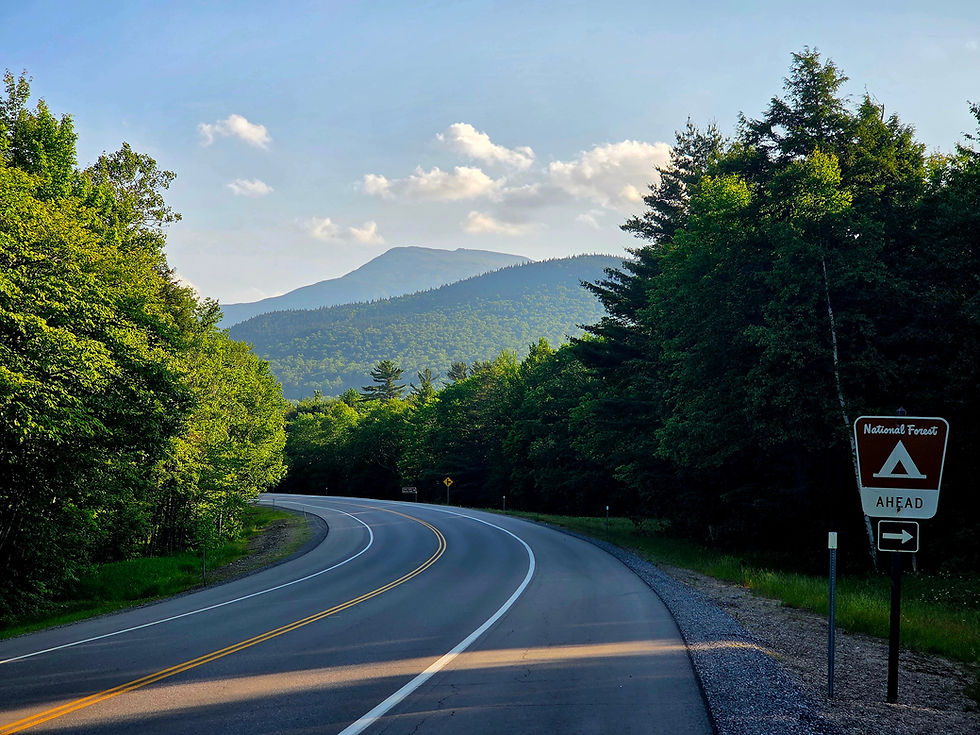 The Turnoff for Dolly Copp, Mount Washington in the distance 