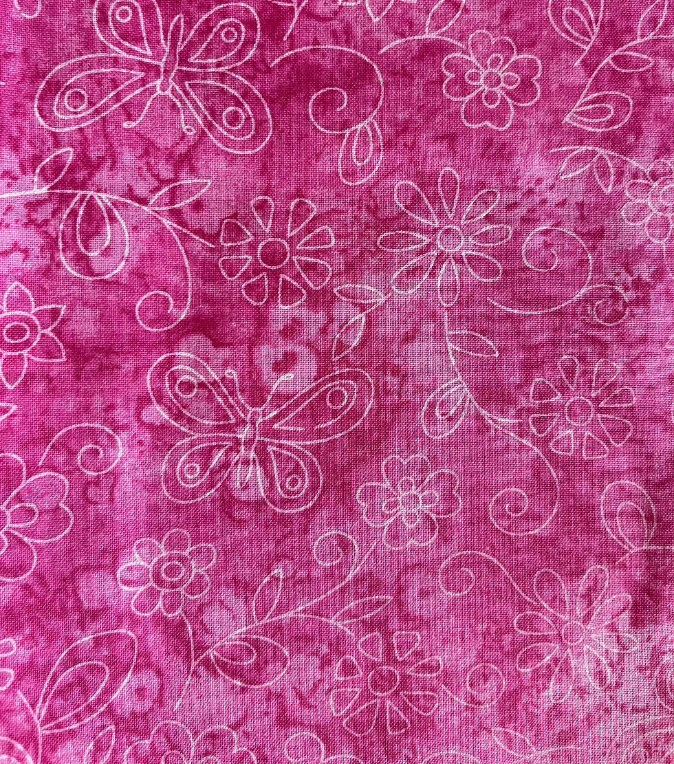 PINK BUTTERFLY AND FLOWER BOW