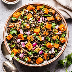 Roasted Sweet Potatoes & Lentil Bowl