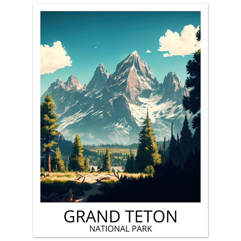 Thumbnail: Grand Teton National Park Poster - USA National Parks Travel Art Poster