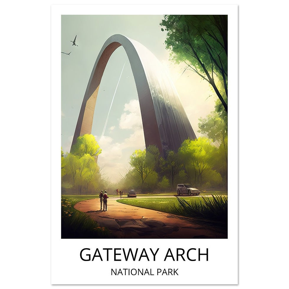 Thumbnail: Gateway Arch National Park Poster - USA National Parks Travel Art Poster