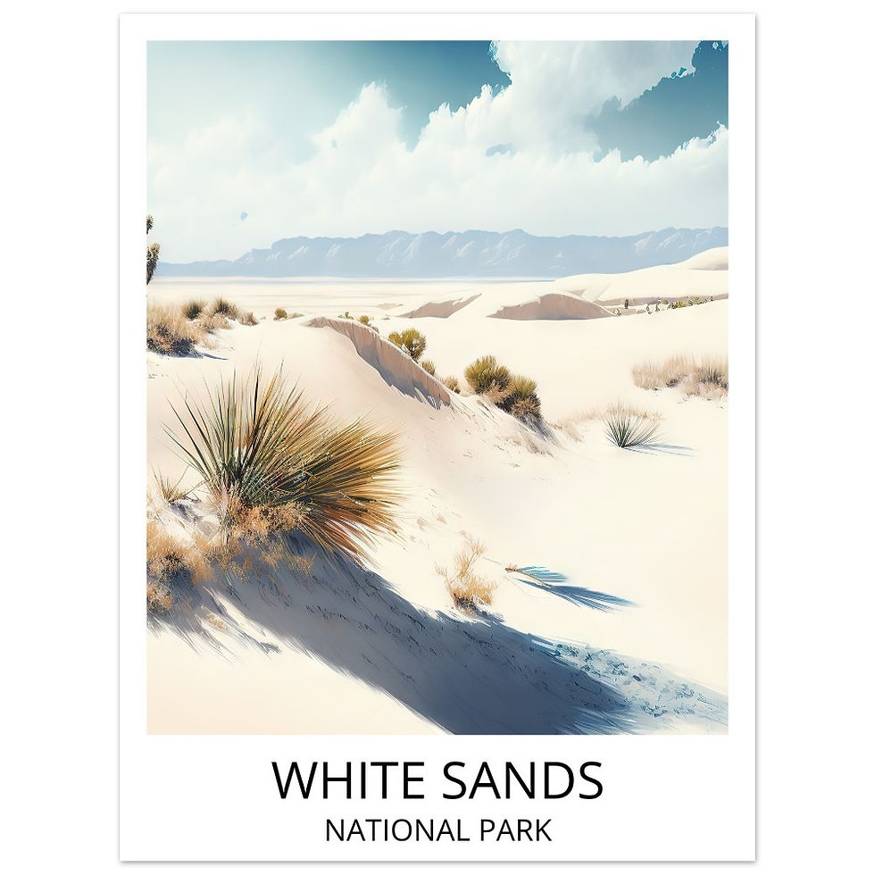 Thumbnail: White Sands National Park Poster - USA National Parks Travel Art Poster