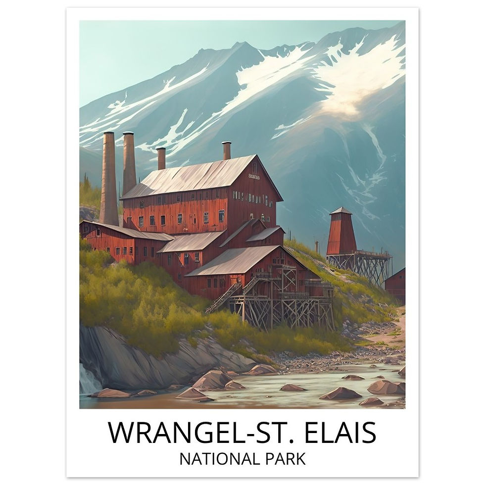 Thumbnail: Wrangell-St Elias National Park Poster - USA National Parks Travel Art Poster