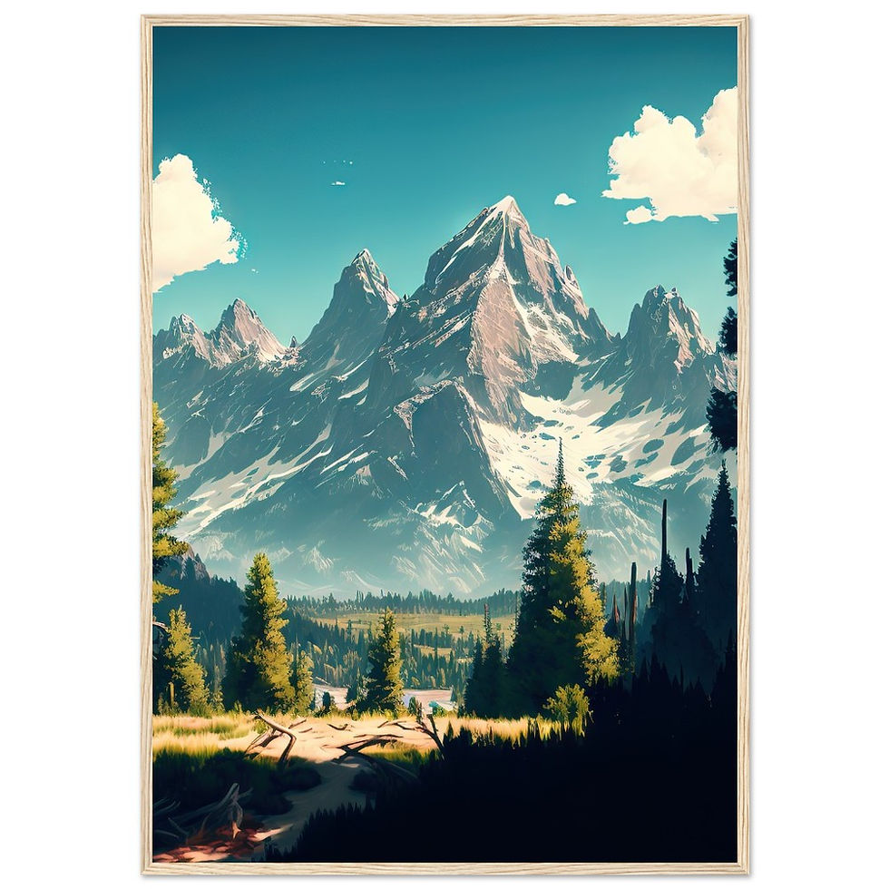 Thumbnail: Grand Tetons National Park - Premium Matte Paper Wooden Framed Poster