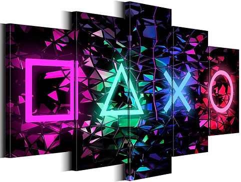 Biufo Colorful Gamer Wall Art Gaming